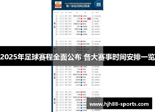 2025年足球赛程全面公布 各大赛事时间安排一览